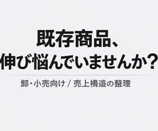 既存商品の売上構造を整理し（卸・小売向け）ます イメージ1
