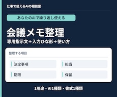 会議メモ整理用のAI指示文を作ります イメージ1