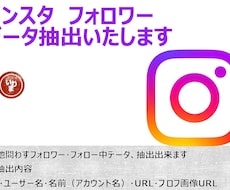 Instagramのフォロワーリスト作成します 自他問わずフォロワー・フォロー中データ抽出出来ます