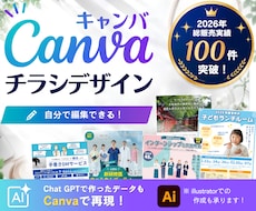 ご自分でも編集可能！Canvaでチラシ作成します Chat GPTで作成したチラシも、ブラッシュアップ可能！