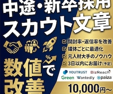 中途・新卒採用／スカウト文章の作成・改善をします イメージ1