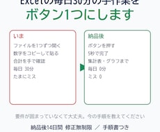 Excelの毎日の手作業を1クリックにします イメージ1