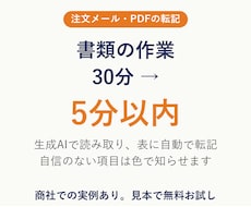 注文メールやPDFの転記をAIで自動化します イメージ1