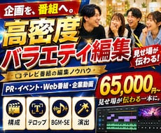 企画・PR動画を高密度バラエティ編集で仕上げます イメージ1