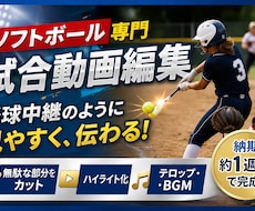 ソフトボールの試合の動画編集をします イメージ1