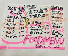 店内のメニュー表作ります イメージ1