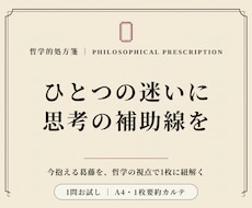 哲学的処方箋 ｜ 1問お試し要約カルテを作成します イメージ1