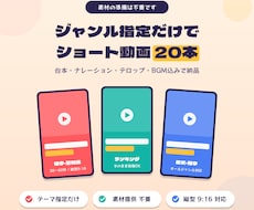 指定ジャンルのショート動画を20本作ります イメージ1