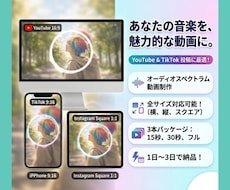 SNS用オーディオスペクトラム動画3本制作します 音源と画像のデータを送るだけ！