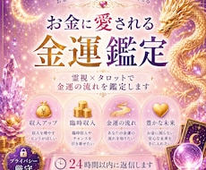 お金に愛される流れを整える金運鑑定をします イメージ1