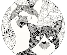 ポリネシアンアート風☆ペットのイラスト描きます イメージ1