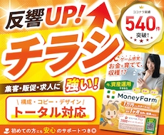 ターゲットの反響重視！チラシ・フライヤー作成します ターゲットや目的に合わせてご提案！同時にSNS広告も作成可◎
