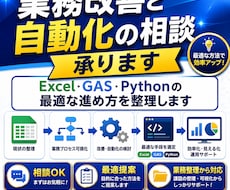 業務改善と自動化の相談承ります Excel・GAS・Pythonの最適な進め方を整理します