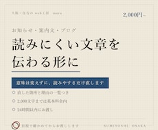 文章の手直し・校正を24時間以内に行います イメージ1