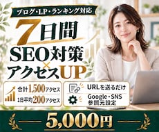 SEO対策・サイトアクセスアップを7日間支援します イメージ1