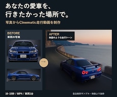 愛車の写真から映画のような走行動画を制作します イメージ1