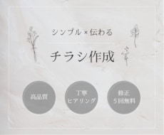 シンプル×伝わるチラシデザイン制作します 言葉にしきれない想いをカタチにします◎