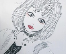 女の子の線画イラスト描きます イメージ1