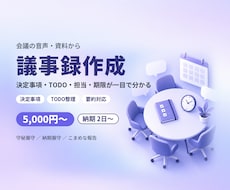 会議の音声や資料から議事録・要約を作成します イメージ1