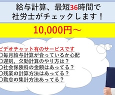 ビデオ通話/社労士が給与計算をチェックします ご自身で行った給与計算が合っているか心配な方におすすめです