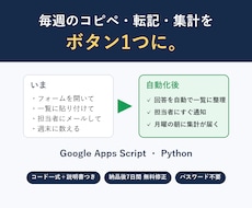 スプレッドシートの手作業をGASで自動化します イメージ1
