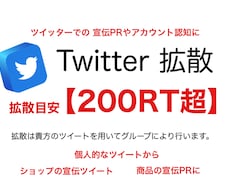 拡散目安【200RT】になるまで拡散します 貴方のツイートを隅々までお届けします。