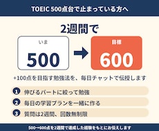 君もTOEIC400点台から600点まで伸ばせます 毎日チャット2週間一緒に頑張る完全伴走サポートします