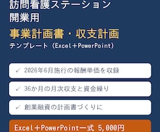 訪問看護の開業用事業計画書・収支計画を販売します イメージ1