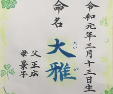 命名書を書きます イメージ1