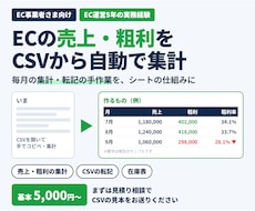 EC売上・粗利の集計や転記をシートで自動化します イメージ1