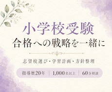 小学校受験 合格への戦略を一緒に組み立てます イメージ1