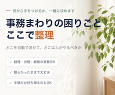 事務まわりの困りごとを整理します イメージ1