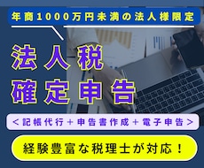 ココナラ限定特価】税理士が法人の決算申告を承ります 【全国対応】年商1000万円未満の法人様限定の特別特価