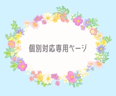 個別にご依頼される方専用ページになります こちらは調整用ページになります