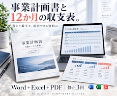 事業内容と12か月収支を計画書にまとめます イメージ1