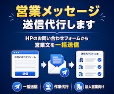 営業メッセージ送信代行します HP問い合わせフォームへの営業メッセージ送信を代行します