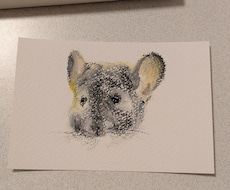 写真から描くオイルパステル画ペットの似顔絵描きます 原画郵送＆SNSで使えるデジタルデータ付き、一発描き）