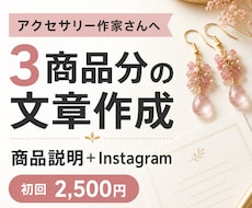 アクセサリー3商品の説明文を作成します イメージ1