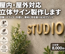 屋内・屋外で使える立体文字・立体ロゴ看板を作ります 3Dプリント造形｜1文字から・厚みや形は自由に