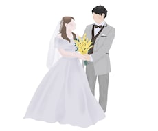 結婚式・前撮りのお写真をおしゃれなイラストにします イメージ1