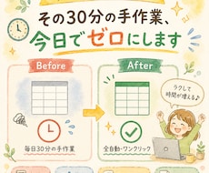 Excel・スプシの毎日の手作業を自動化します イメージ1
