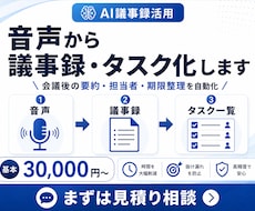 完全自動化！音声から議事録・タスク化します イメージ1