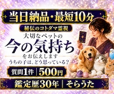 最短10分 質問2件　大切な子の今の気持ちを視ます 即日対応｜ペット全般OK｜今伝えたい気持ちを短文でお届け