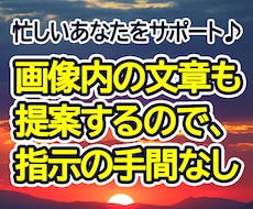 商品画像作成の他に、訴えかける画像文章も提案します 出品ページを読んでサムネ用の文章を考えるので丸投げOK！