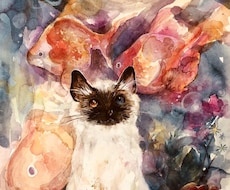 あなたの大切なペットの絵を透明水彩で描きます