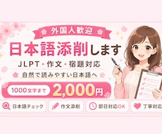 外国人向け｜自然な日本語に添削します イメージ1