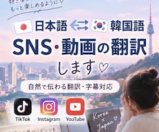 韓国語⇄日本語のSNS・動画を翻訳します イメージ1