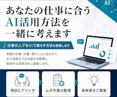 あなたの仕事に合うAI活用方法を一緒に考えます 仕事のムダをAIで減らす方法を提案します