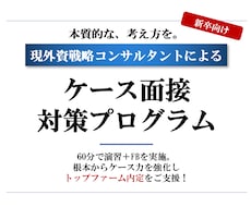 新卒向け：外資戦コンがケース面接を支援します イメージ1
