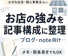 お店の強みをブログ記事構成に整理します イメージ1